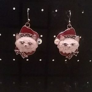Christmas Cat Earrings